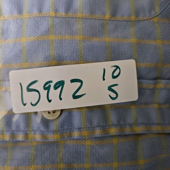 Gitman Bros Shirt Mens XL Button Down Cotton USA Short Sleeve Yellow Blue - Picture 11 of 11